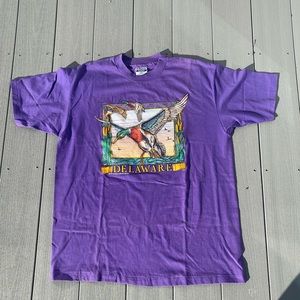 Delaware purple shirt with graphic duck single stitch